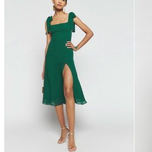 Reformation Twilight Dress in Emerald Size 8